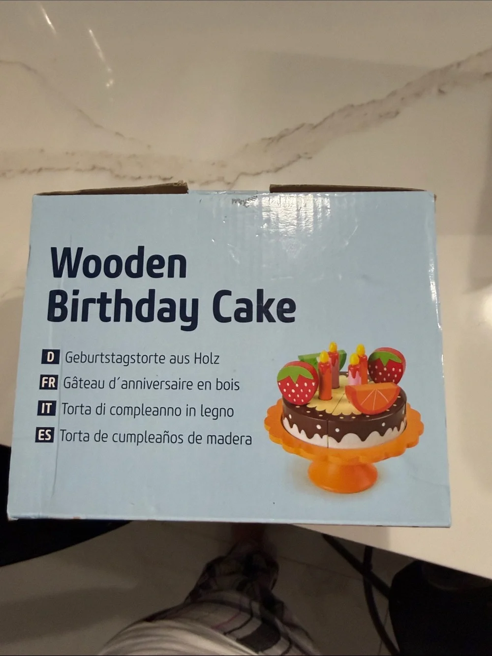 Toy wooden birthday cake - pretend play